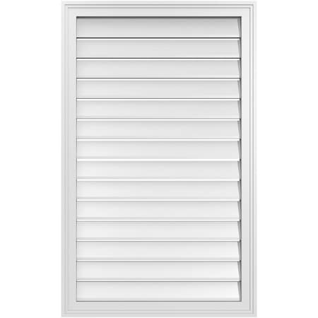 Ekena Millwork Vertical Surface Mount PVC Gable Vent: Functional, w/ 2"W x 1-1/2"P Brickmould Frame, 26"W x 42"H GVPVE26X4202SF